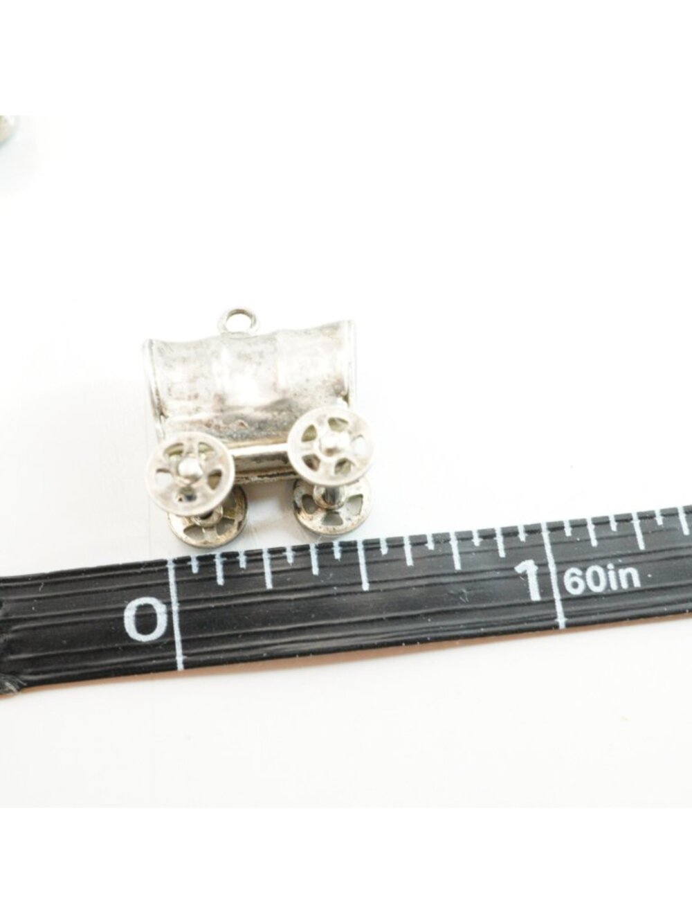Vintage Silver Tone Stagecoach & Covered Wagon Charms Western-Themed Pendants - Picture 4 of 5